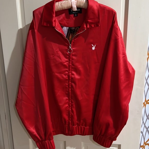 Playboy by Pacsun zip up jacket in red. Removed tags never worn. Size Meduim. - Picture 5 of 7